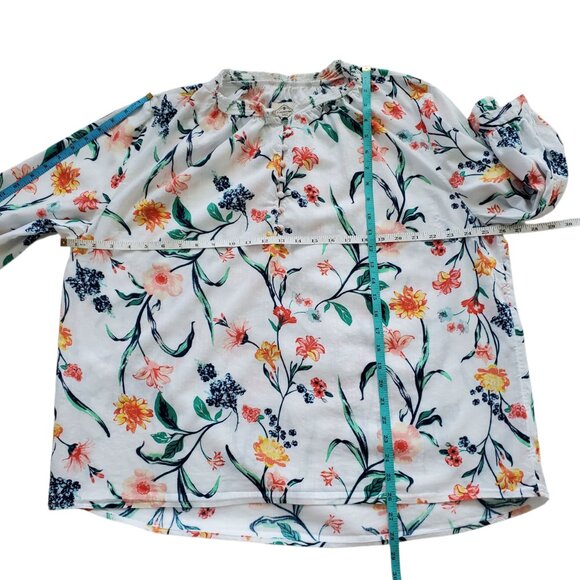 ST JOHNS BAY WOMENS ¾ SLEEVE FLORAL PRINT TOP PLUS 0X=14W - Picture 6 of 7